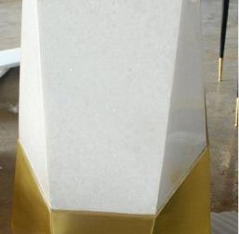QUARTZ PEDESTAL END TABLE